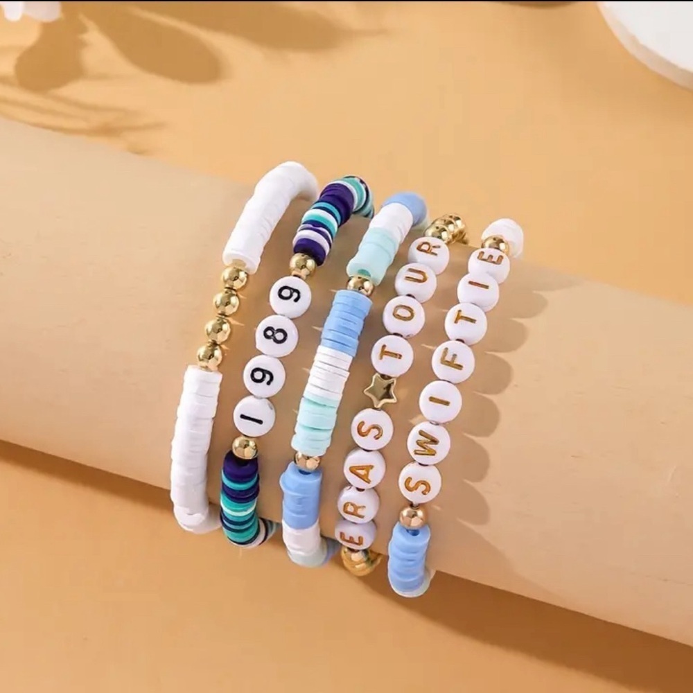 New! Taylor Swift Swiftie Eras Tour Beaded Bracelets Set of 5